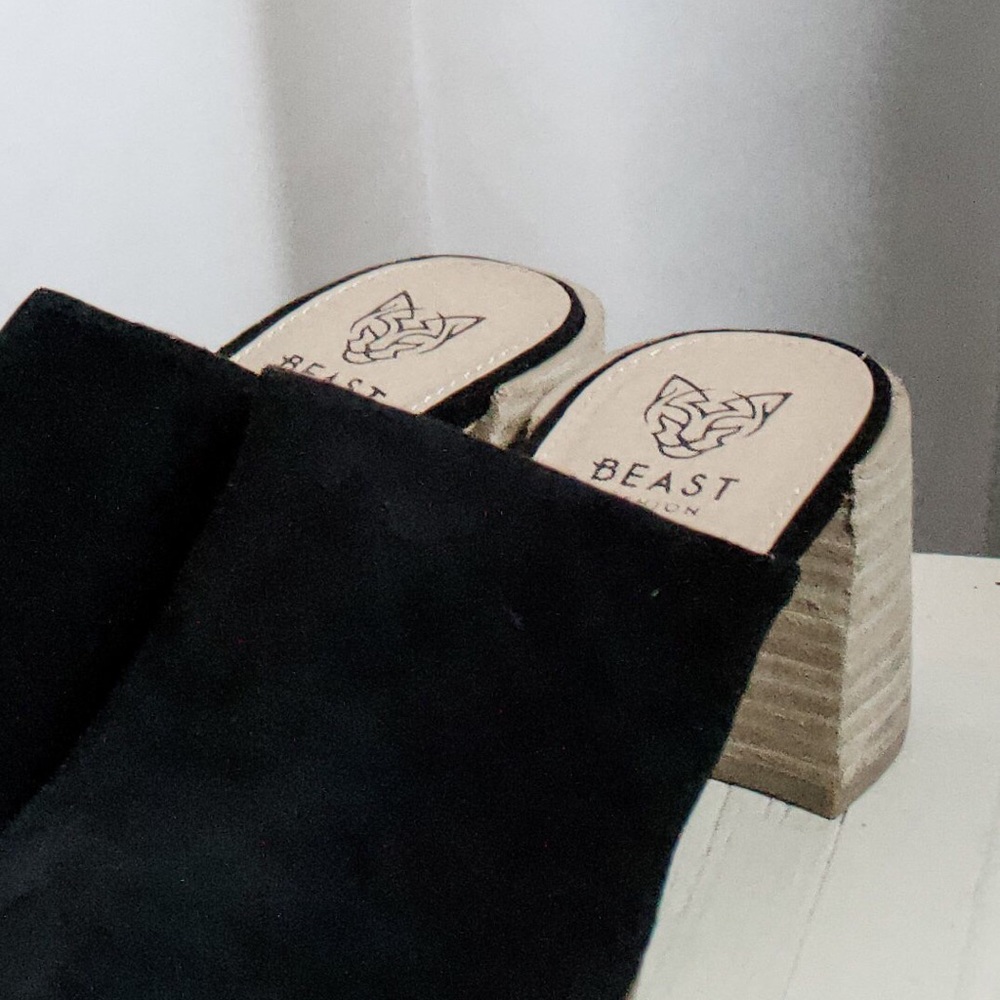 Black Suede Mules